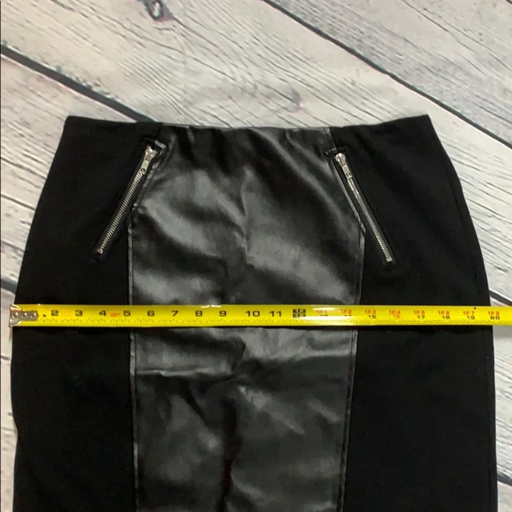 Chelsea & Theodore Faux Leather Detail Skirt-10